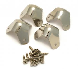 099-1350-000 (4) Genuine Fender Nickel AMP Amplifier Corners 3 Screw Mount 0991350000