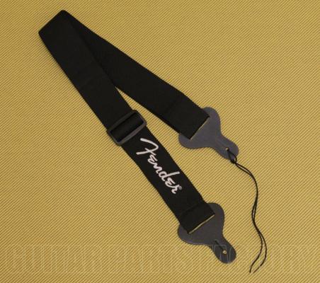 099-0662-080 Genuine Fender Black/White Logo Strap for Guitar/Bass 0990662080