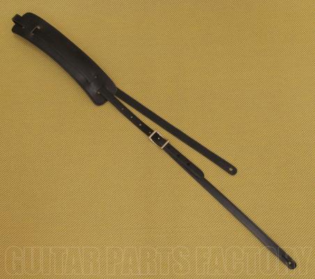922-0664-006 Black Gretsch Padded Leather Skinny Vintage Style Guitar/Bass Strap 9220664006