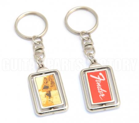 910-0263-000 Guitar Logo & Bikini Girl Spinning Keychain 9100263000