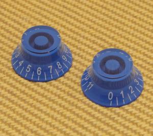 PK-MBI-BLUE-11 (2) Blue Metric Bell Knobs for Import Guitars 0-11