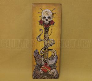 910-0318-000 Fender David Lozeau Large Metal Picture Sign Sacred Heart w/ Strat Day of the Dead 9100318000