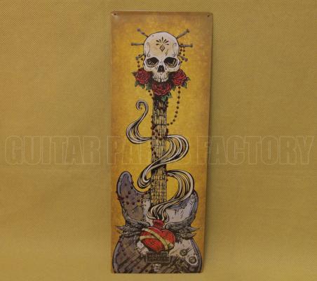 910-0318-000 Fender David Lozeau Large Metal Picture Sign Sacred Heart w/ Strat Day of the Dead 9100318000