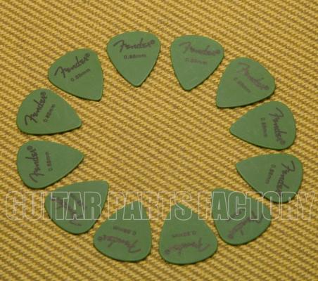 098-7351-850 Fender Green Delrin .88mm Guitar Picks 0987351850