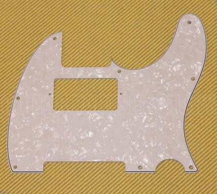 PG-9562-055 White Pearl 3-ply Humbucker Pickguard for Fender Telecaster/Tele