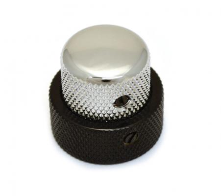 MK-3338-000 1 Black and Chrome Stacked Knob for 62 Jazz Bass CTS Stack Pot 