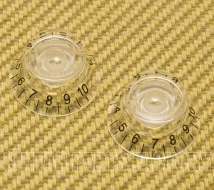 PK-MBI-CLEAR (2) Clear Metric Bell Knobs for Import Guitars