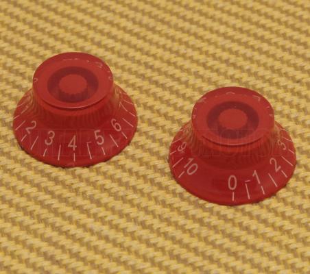 PK-MBI-RED (2) Red Metric Bell Knobs for Import Guitars