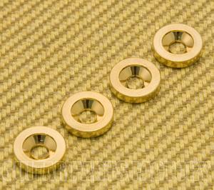 HB-009-GD (4) Neck Joint Plate Bushings Gold Guitar Bass