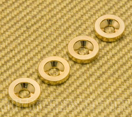 HB-009-GD (4) Neck Joint Plate Bushings Gold Guitar & Bass