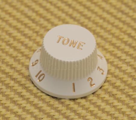 005-6148-000 Fender Pimco White USA Stratocaster TONE Knob w/ Gold Lettering 1-10