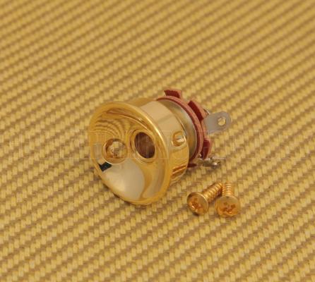 JP-SOCK-G Gold Socket Style Jackplate Jack Plate w/Jack for Telecaster/Tele