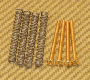 GS-0012-002 Gold SAE USA Humbucker Pickup Mounting Screws & Springs