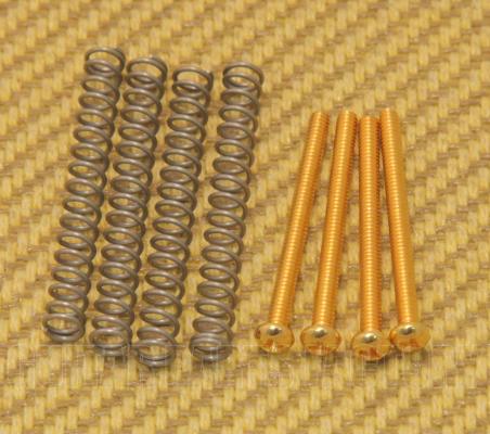 GS-0012-002 Gold SAE USA Humbucker Pickup Mounting Screws & Springs