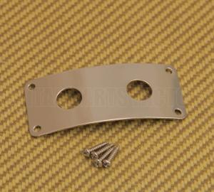 SMJP-N Nickel Stereo Jack Plate Guitar or Bass Dual Holes