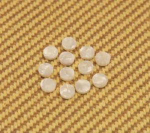 LT-0474-055 (12) White Pearloid Metric 6mm Fingerboard Inlay Fret Marker Dot Non-US Guitar