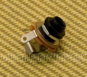 EMJ-B (1) Economy Black 1/4" Mono Jack Metric For Guitar/Bass