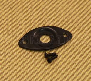 RFJP-B Recessed Black Football Jack Plate For Guitar & Bass