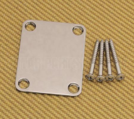 ENP4-C Chrome Standard 4-Bolt Neck Plate Guitar or Bass with Screws