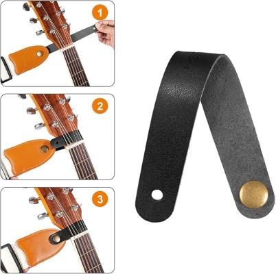 PMAH Black Acoustic Guitar Leather Strap Hook