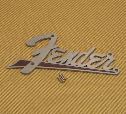 099-4092-000 Fender '63 Flat Metal Amplifier Logo Plate Brown 0994092000