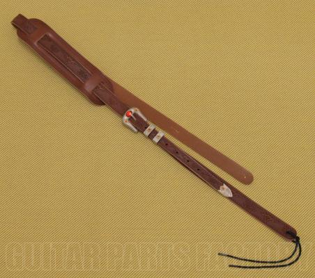 922-0022-000 Gretsch Cowboy G6332 Tooled Leather Walnut Guitar/Bass Strap 9220022000