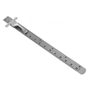 93684  6" Stainless Steel Pocket Rule Handy Ruler with inch 1/32” mm/metric Graduations