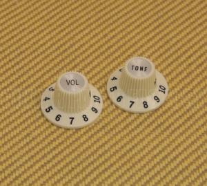 099-2086-000 Genuine Fender Vintage White 65 Jazzmaster Witch Hat Knobs 0992086000