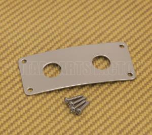 SMJP-C Chrome Stereo Jack Plate for Guitar and Bass Dual Hole