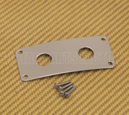 SMJP-C Chrome Stereo Jack Plate for Guitar and Bass Dual Hole