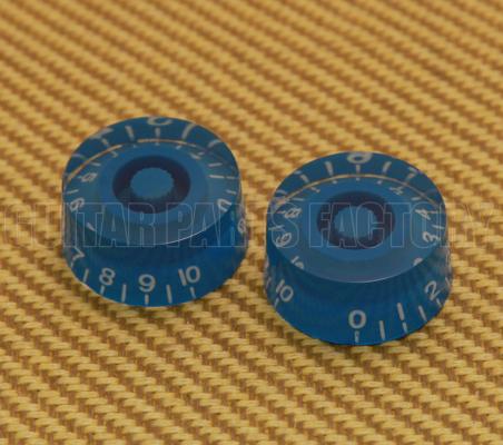 PK-MSI-BLUE 2 Blue Metric Speed Knobs For 6mm Split Shaft Pots Import Guitars