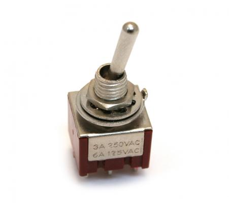 EP-4180-010 Chrome On-On-On DPDT Bat Style Mini Toggle Switch