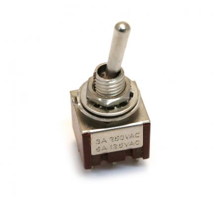 EP-4181-010 Chrome On-On DPDT Bat Style Mini Toggle Switch
