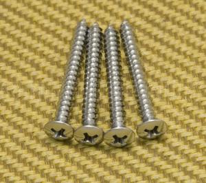 GS-3005-010 (4) Chrome Short Neck Screws #8 x 1-3/8