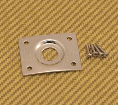 RRJP-N Nickel Recessed Rectangle Guitar/Bass Jack Plate w/ Screws