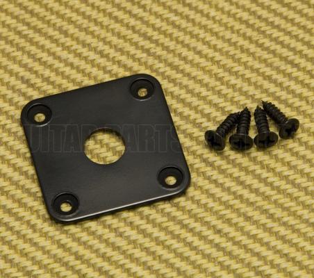 JP-4BK Steel Heavy Duty Black Flat Square Jack Plate for Guitar/Bass