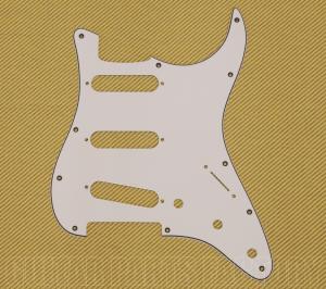 PG-0552-035 White 3-ply 11-hole Pickguard Standard Fender Stratocaster