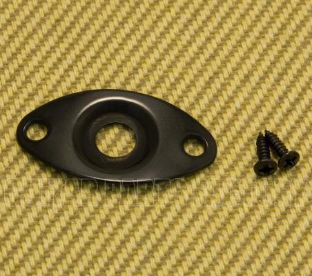 006-2390-000 Fender/Squier Black Football Recessed Guitar/Bass Jack Plate 0062390000