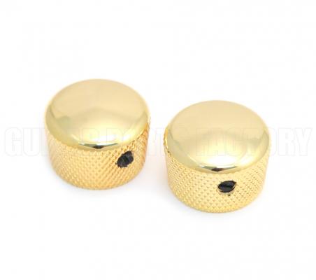 MK-0120-002 (2) Gold Metal Cupcake Guitar/Bass Knobs 