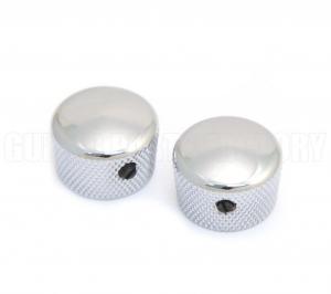 MK-0120-010 (2) Chrome Metal Cupcake Guitar/Bass Knobs