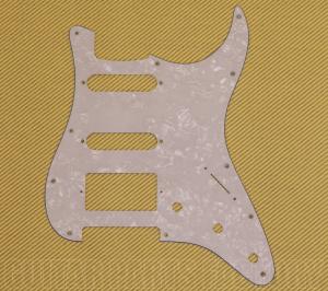PG-0995-055 White Pearloid S/S/H Pickguard For Standard 11-Hole Fender Strat