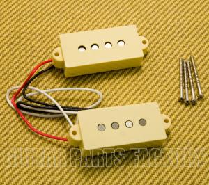 PU-B101-C Cream 4-String Pickup Set Fender Precision P Bass w/ Screws