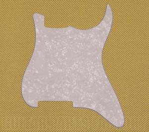 PG-0992-055 Outline Blank White Pearloid Stratocaster Guitar Pickguard  