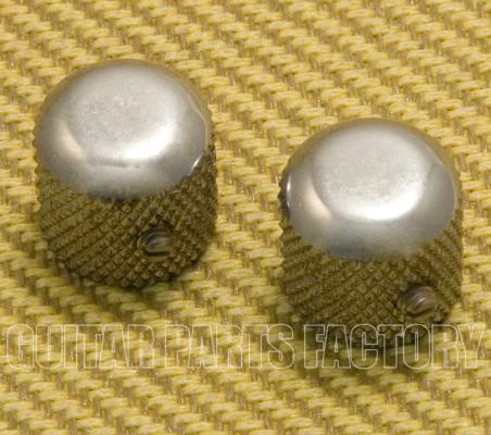 099-7211-000 Fender Road Worn Chrome Telecaster Guitar Dome Knobs (2 knobs) 0997211000