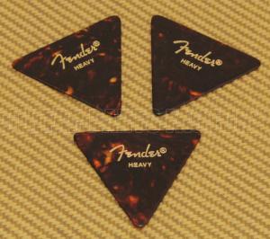 098-0355-90H (3) Fender Heavy Tortoise Celluloid 355 Triangle Picks