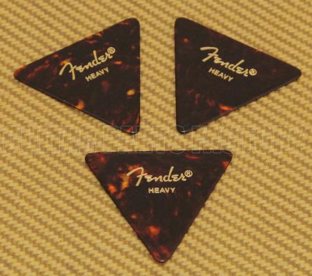 098-0355-90H (3) Fender Heavy Tortoise Celluloid 355 Triangle Picks