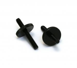 BP-2393-003 (2) Black Metric ABR Tune-o-matic Style Bridge Studs w/Thumbwheels 