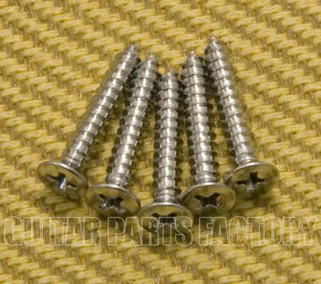 GS-B013-F10 (5) Chrome Flat Head Bass Bridge Mounting Screws