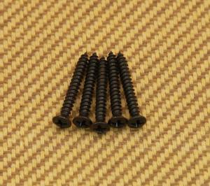 GS-B013-003 (5) Black Bridge Mounting Screws #6 x 1" Bass and Hardtail Guitar