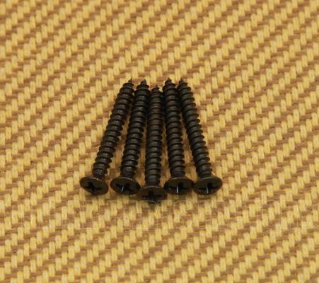 GS-B013-003 (5) Black Bridge Mounting Screws #6 x 1" Bass and Hardtail Guitar
